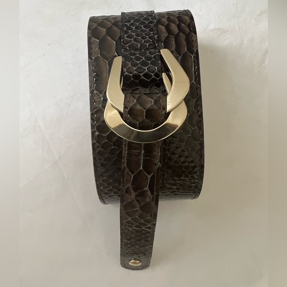 Max Mara Python Embossed Leather Cuff Bracelet - Picture 7 of 11